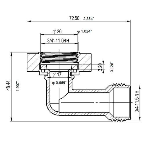 Brass 90-Degree Elbow 3/4 in. Threaded PSI-75