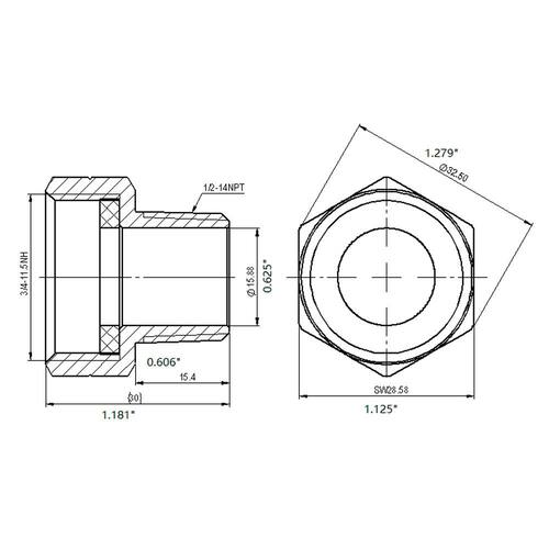 Brass Adapter 3/4 in. Threaded PSI-75