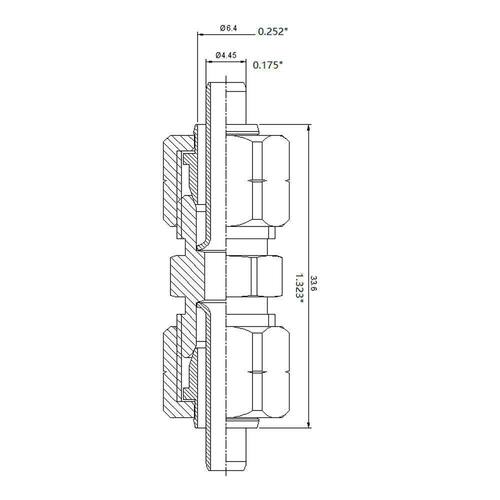 Brass Coupling Fitting 1/4 in. OD Compression