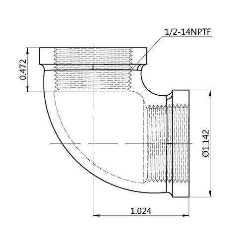 Brass Elbow Fitting 1/2 in. 90-Degree FIP