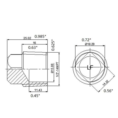 Brass Plug Fitting 1/2 in. MIP