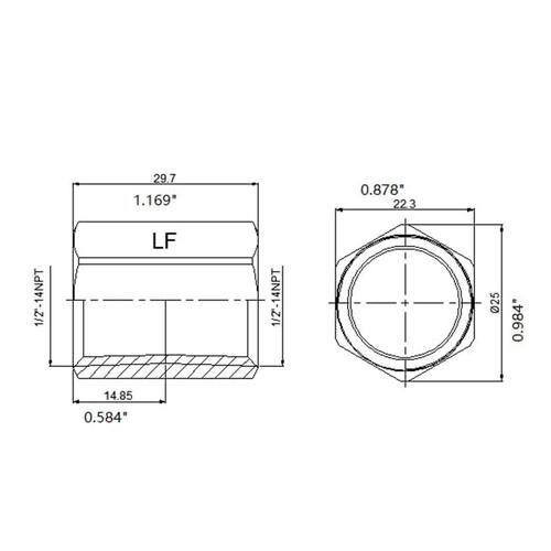 Brass Coupling 1/2 in. x 1/2 in. FIP