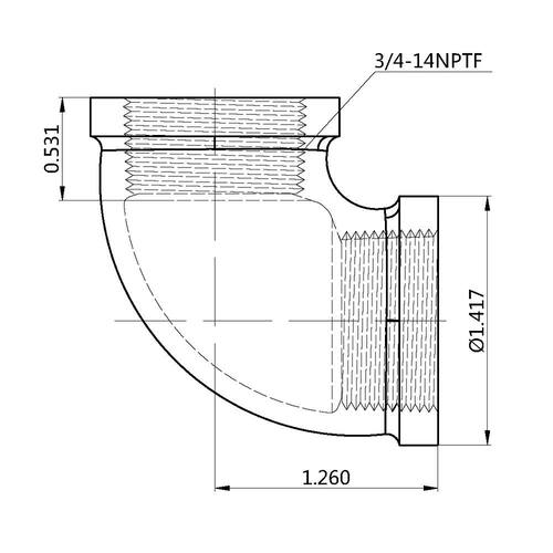 Brass 90-Degree Elbow 3/4 in. Threaded PSI-150