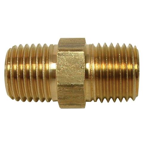 Brass Hex Nipple Fitting 1/2 in. x Close MIP