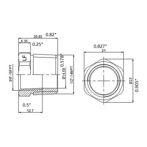 Brass Bushing Fitting 1/2 in. MIP x 3/8 in. FIP