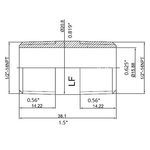 Brass Nipple 1/2 in. Male Threaded PSI-150