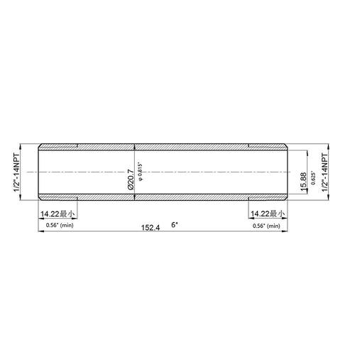 Brass Nipple 1/2 in. Male Threaded PSI-1000