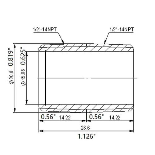 Brass Nipple 1/2 in. x 1.2 in. MIP