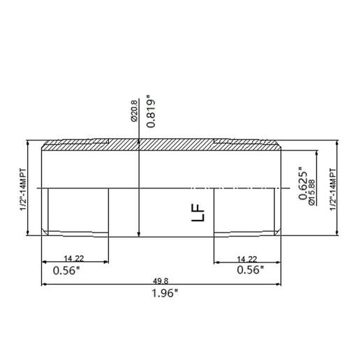 Brass Nipple Fitting 1/2 in. x 2 in. MIP