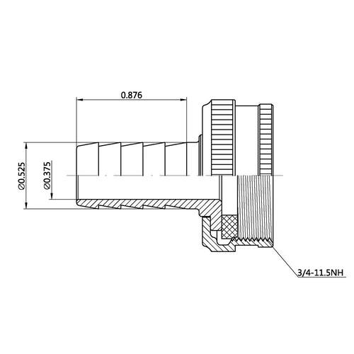 Brass Adapter Fitting 3/4 in. FHT x 1/2 in. Barb