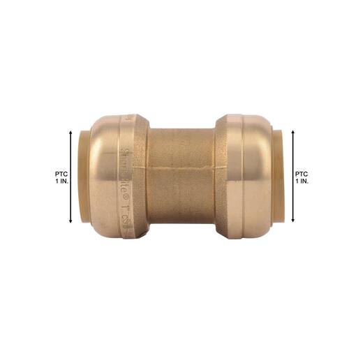 Brass Coupling 1 in. Push Fit PSI-200