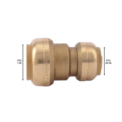 Brass Coupling 1 in. Push Fit PSI-200