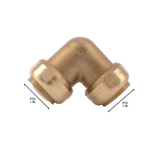 Brass 90-Degree Elbow Fitting 1 in. Push-to-Connect