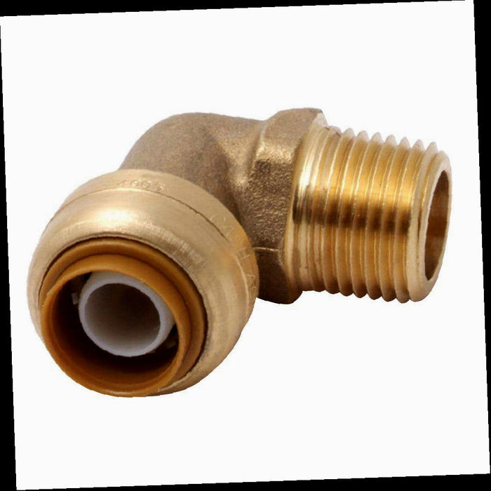 Brass 90-Degree Elbow Fitting 1/2 in. Push-to-Connect x MIP