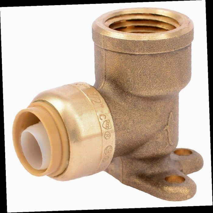 Brass 90-Degree Drop Ear Elbow Fitting 1/2 in. Push-to-Connect x FIP