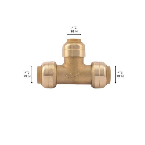 Brass Tee 3/8 in. Push Fit PSI-200