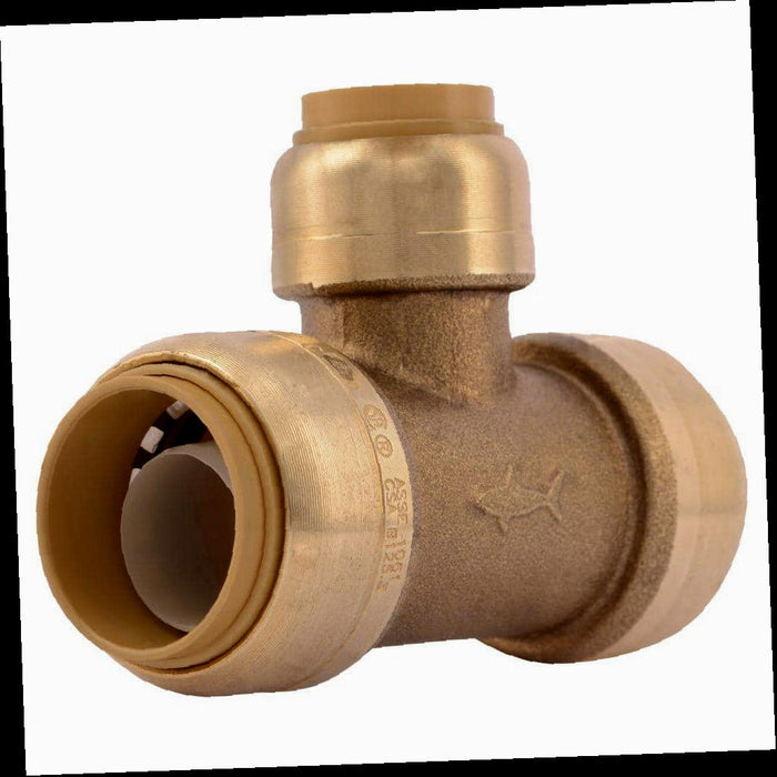 Brass Reducing Tee Fitting 1/2 in. x 3/4 in. x 3/4 in. Push-to-Connect