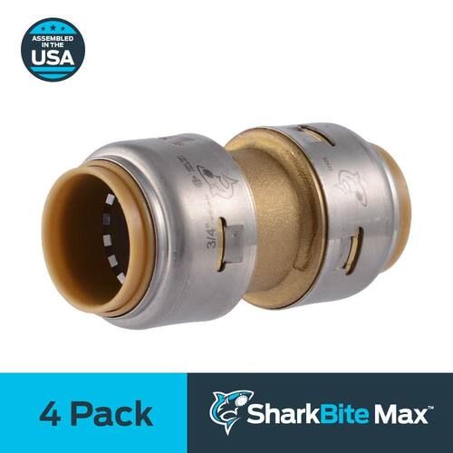 Brass Coupling 3/4 in. Push Fit PSI-400 (4-Pack)