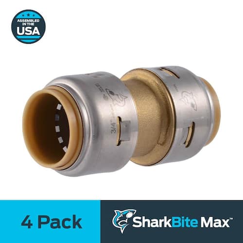 Brass Coupling 3/4 in. Push Fit (4-Pack)