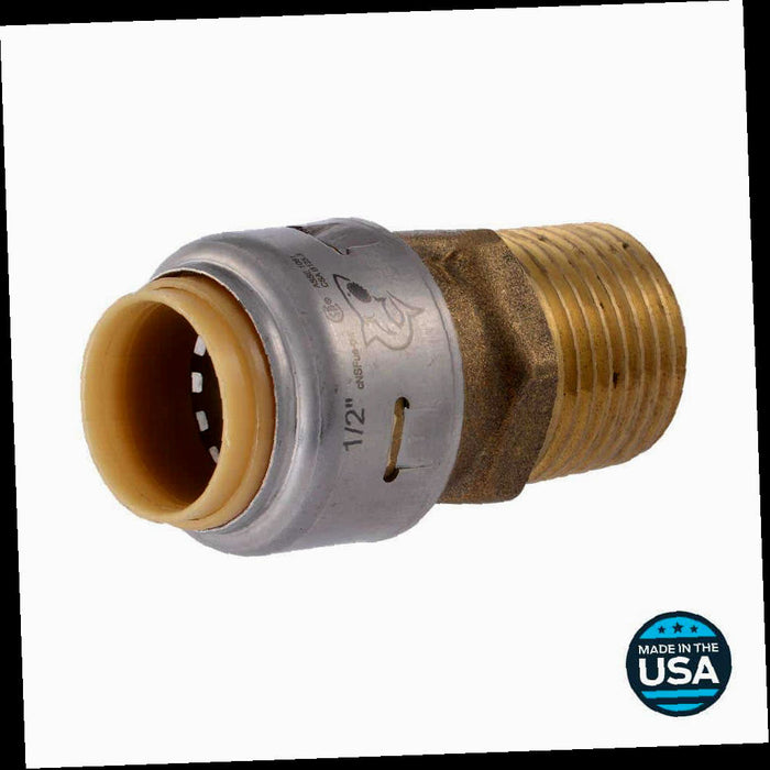Brass Adapter Fitting Push-to-Connect x MIP 1/2 in. Dimensions