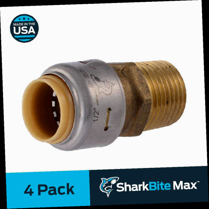 Brass Adapter Fitting 1/2 in. Push-to-Connect x MIP Pro Pack (4-Pack)