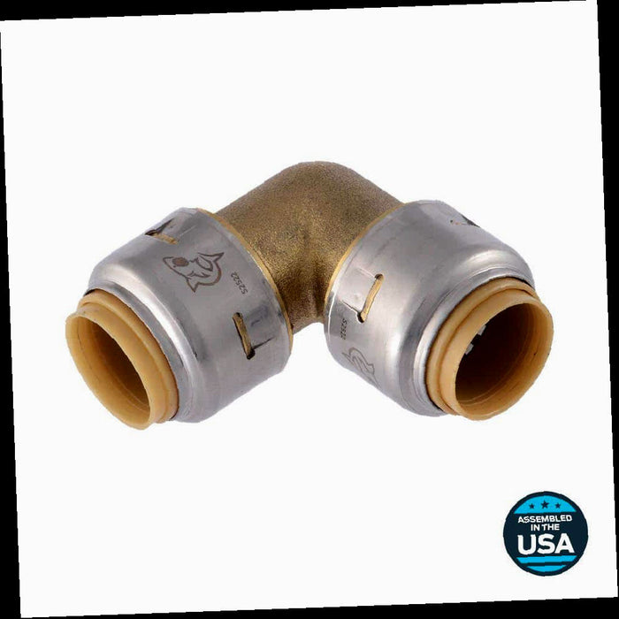 Brass 90-Degree Push-to-Connect Elbow Fitting 1/2 in. with Max Technology