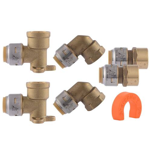 Shower/Tub Installation Kit Push-to-Connect Brass 1/2 in.