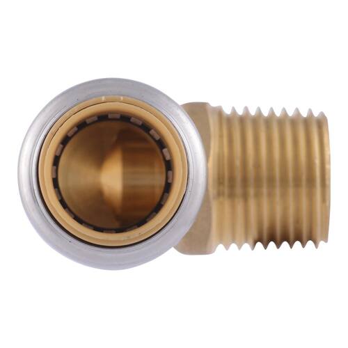 Brass 90-Degree Elbow Fitting 1/2 in. Push-to-Connect x MIP