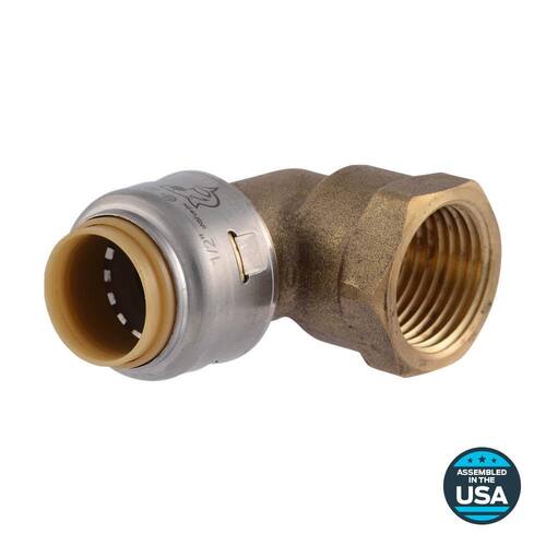 Brass 90-Degree Female Push Fit 1/2 in. PSI-400