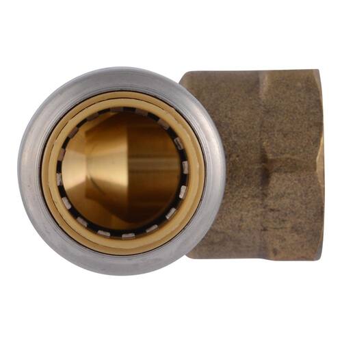 Brass 90-Degree Female Push Fit 1/2 in. PSI-400