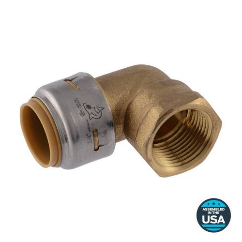 Brass 90-Degree Elbow Fitting 3/4 in. Push-to-Connect x FIP