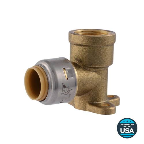 Brass 90-Degree Drop Ear Elbow Fitting 1/2 in. Push-to-Connect x FIP