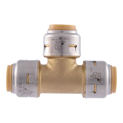 Brass Tee Fitting 1/2 in. Push-to-Connect Pro Pack (4-Pack)