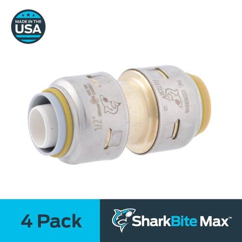 Brass Coupling 1/2 in. Push Fit PSI-400 (4-Pack)