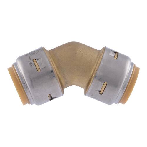 Brass 45-Degree Elbow 3/4 in. Push Fit PSI-400 (4-Pack)