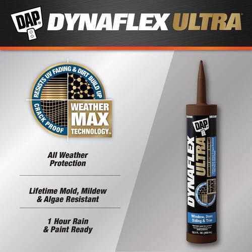 Exterior Sealant, Dynaflex Ultra, Advanced, Brown, Window, Door and Siding, 10.1 oz.