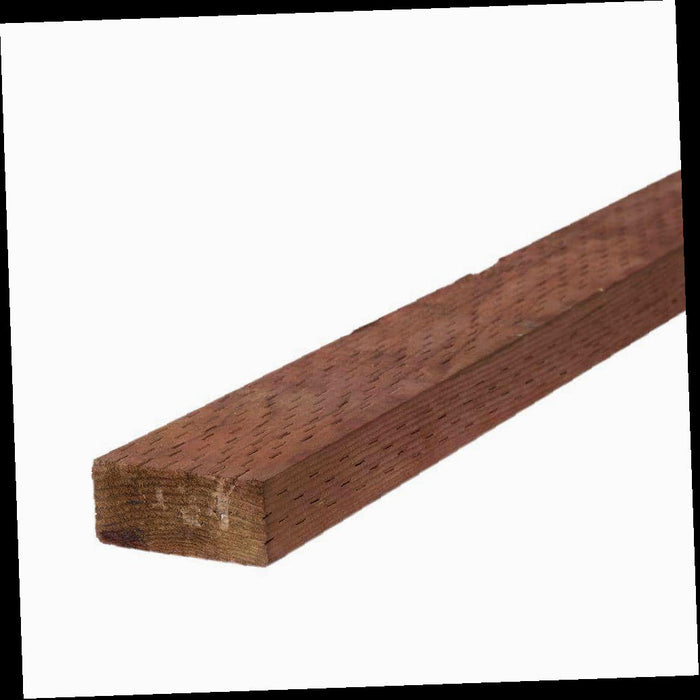 Pressure Treated Lumber   Brown Stain, Ground Contact, WW, Actual: 1.5 in. x 3.5 in. x 72 in., 2 in. x 4 in. x 6 ft.
