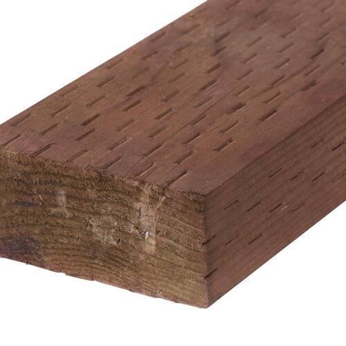 Pressure Treated Lumber 2 in. x 4 in. x 6 ft.  Brown Stain, GC, WW