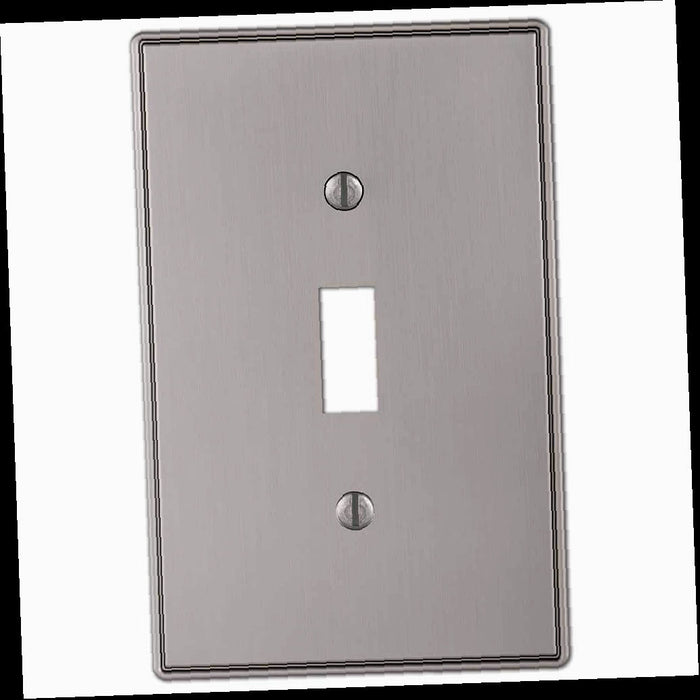 Outlet Wall Plate, Ansley 1 Gang Toggle Metal Wall Plate - Brushed Nickel
