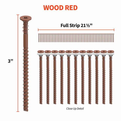 #10 Collated Deck Screw Red Star Drive Bugle-Head 3 in.  (1000-Pack)