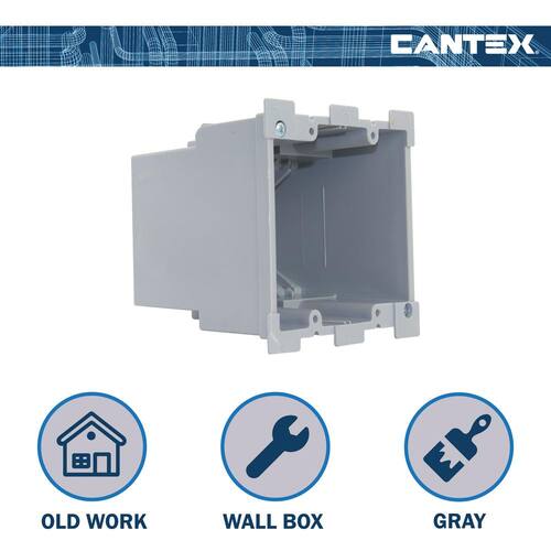 Electrical Switch and Outlet Box 34 cu. in. Gray Old Work Residential 2-Gang Heavy Wall with EZ Mount Clamps EZ Box