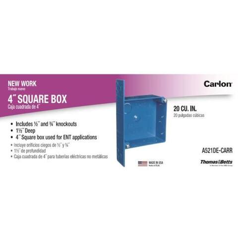 Switch and Outlet Box 2-Gang Blue ENT 20 cu. in.