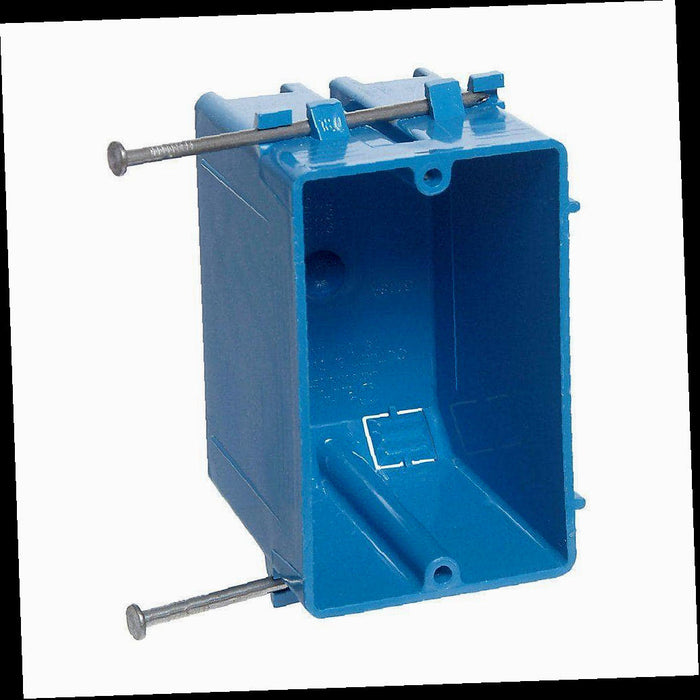 Electrical Switch and Outlet Box 18 cu. in. Blue PVC New Work 1-Gang
