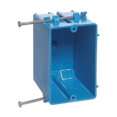 Electrical Switch and Outlet Box 18 cu. in. Blue PVC New Work 1-Gang