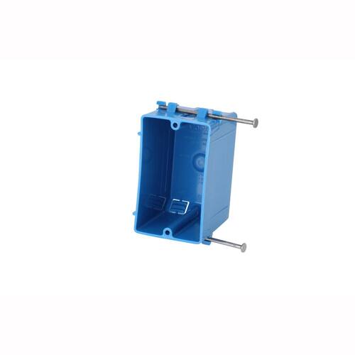 Electrical Switch and Outlet Box 18 cu. in. Blue PVC New Work 1-Gang