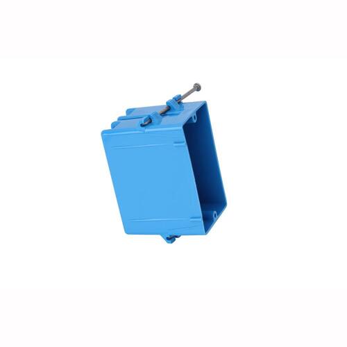 Electrical Switch and Outlet Box 18 cu. in. Blue PVC New Work 1-Gang