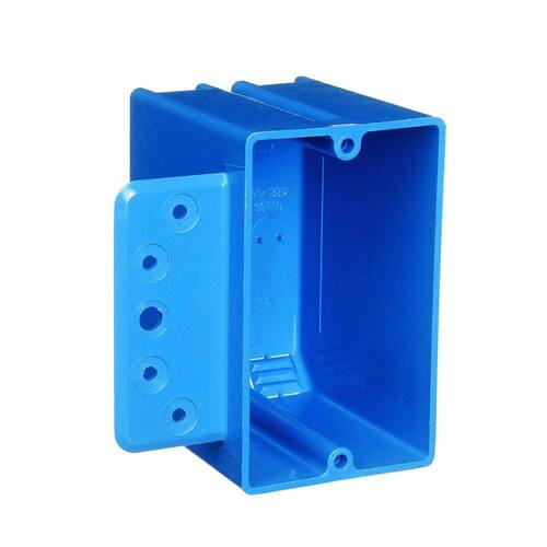 Electrical Switch and Outlet Box PVC New Work 1-Gang with Bracket 18 cu. in.