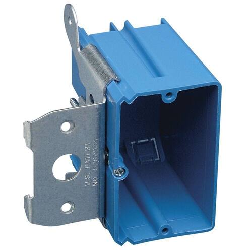 Electrical Switch and Outlet Box PVC New Work with Adjustable Bracket 1-Gang 21 cu. in.