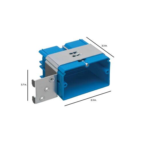 Electrical Box 22 cu. in. Horizontal New Work PVC 1-Gang with Adjustable Bracket