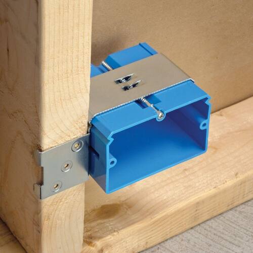 Electrical Box 22 cu. in. Horizontal New Work PVC 1-Gang with Adjustable Bracket